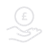 drawing of a pound sign above a hand with blank background