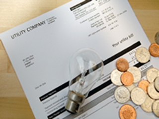 utility letter and coins