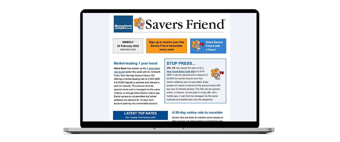 Savers Friend Newsletter displayed on a Laptop screen