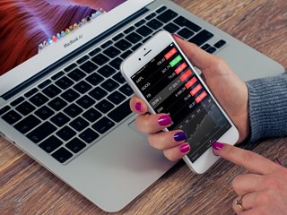 Stocks and shares on a mobile screen