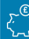 piggy bank against blue background