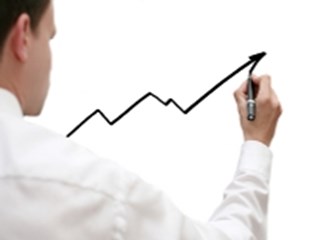 man drawing arrow