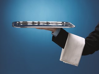 silver service tray