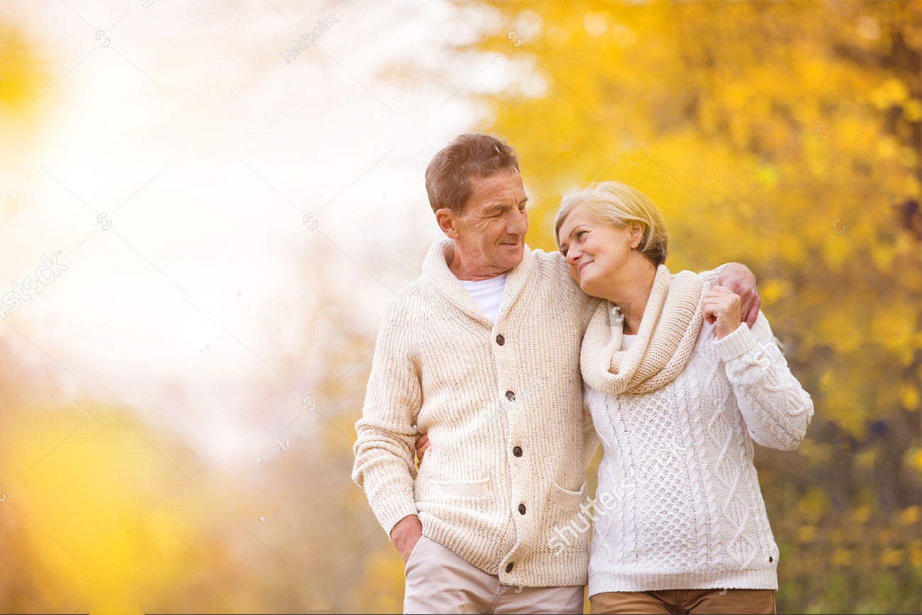 couple walking in autumn