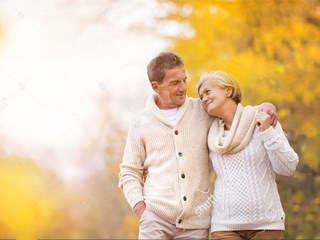 couple walking in autumn