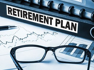 retirement plan folder with glasses