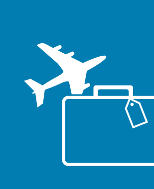 travel icon with blue background