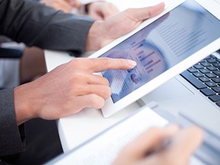 man using a tablet