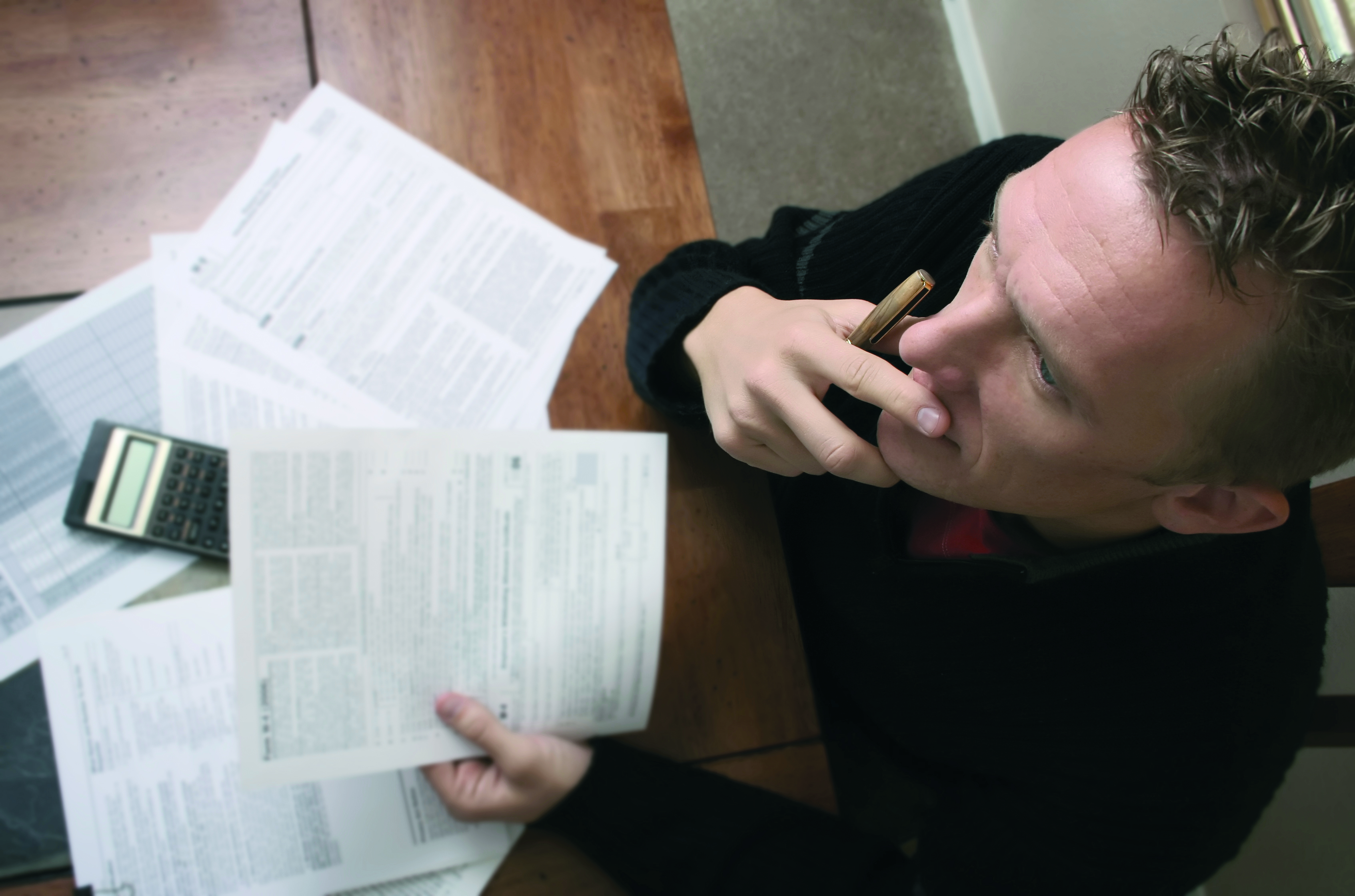 Person contemplating tax changes