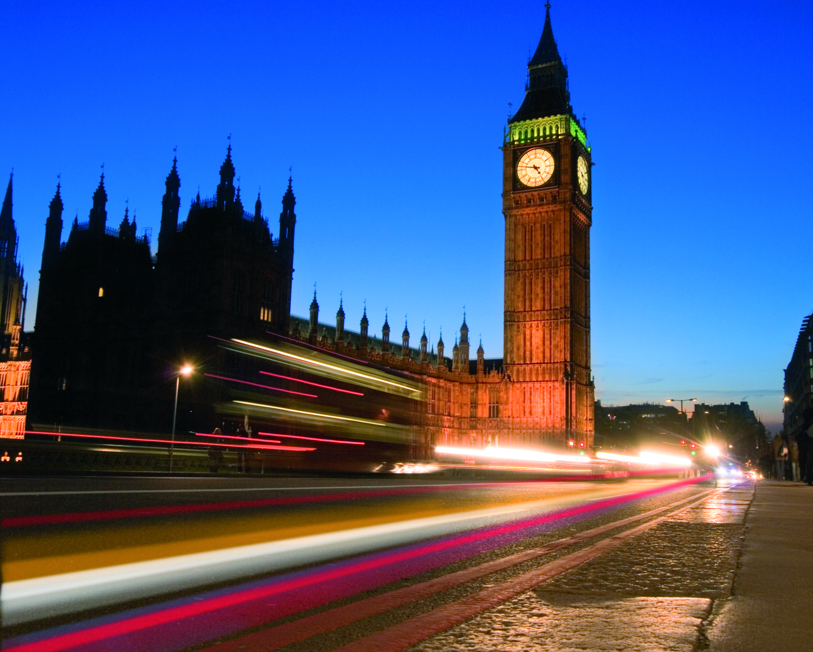 houses of parliament at night