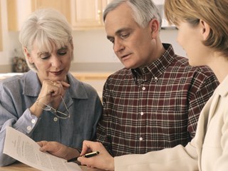elderly people discussing
