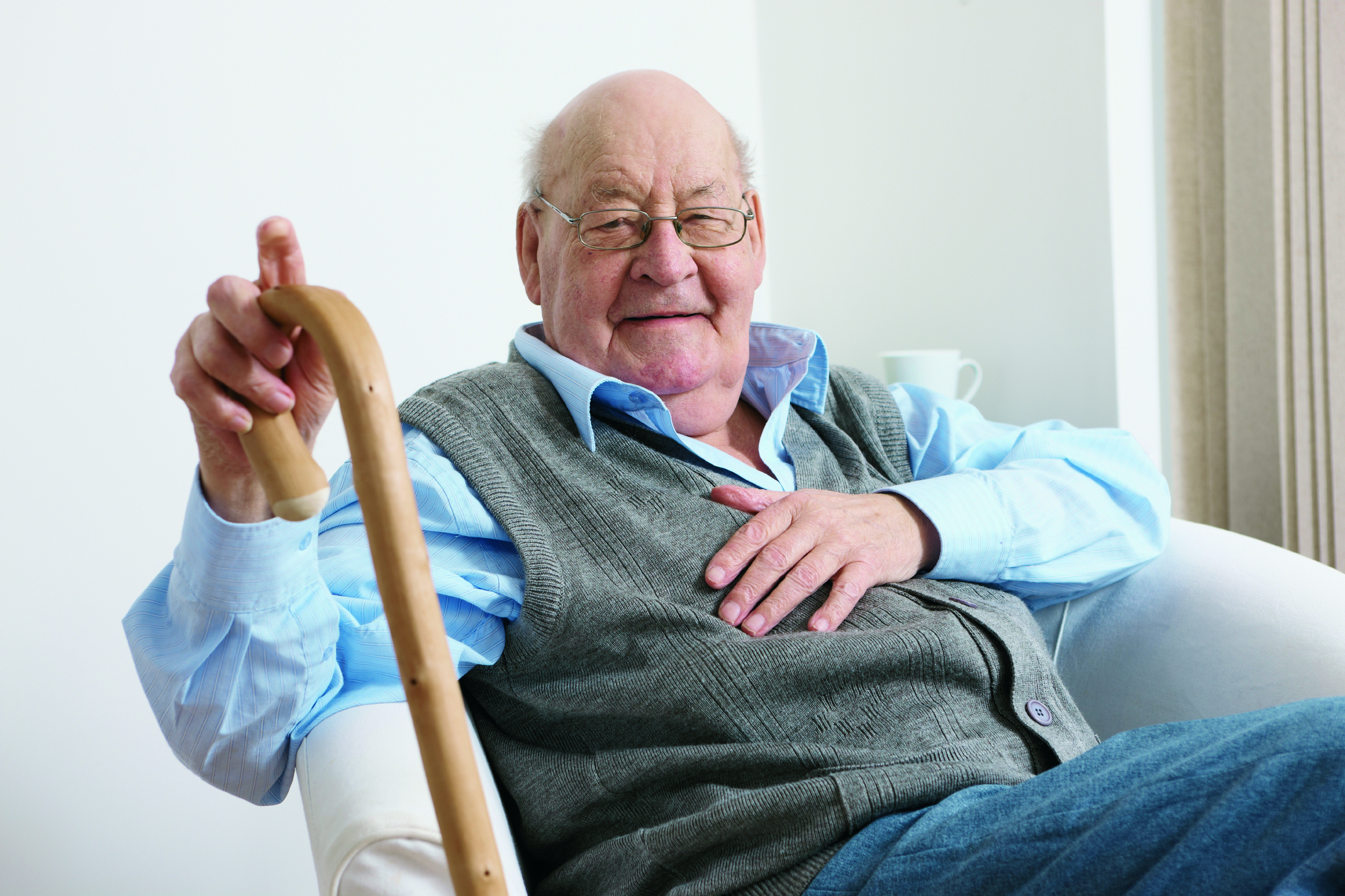 elderly man in chair