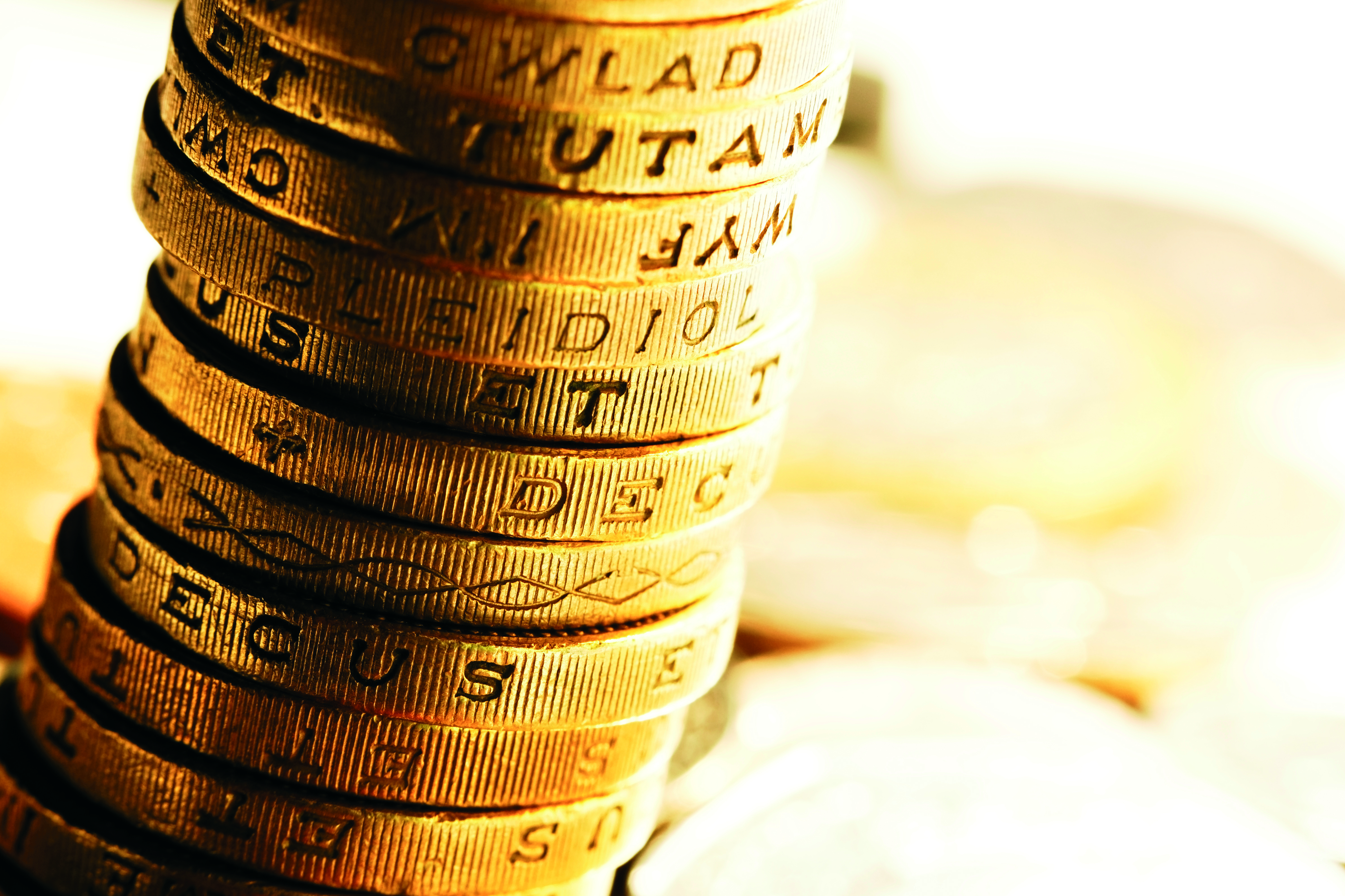 stack of pound coins