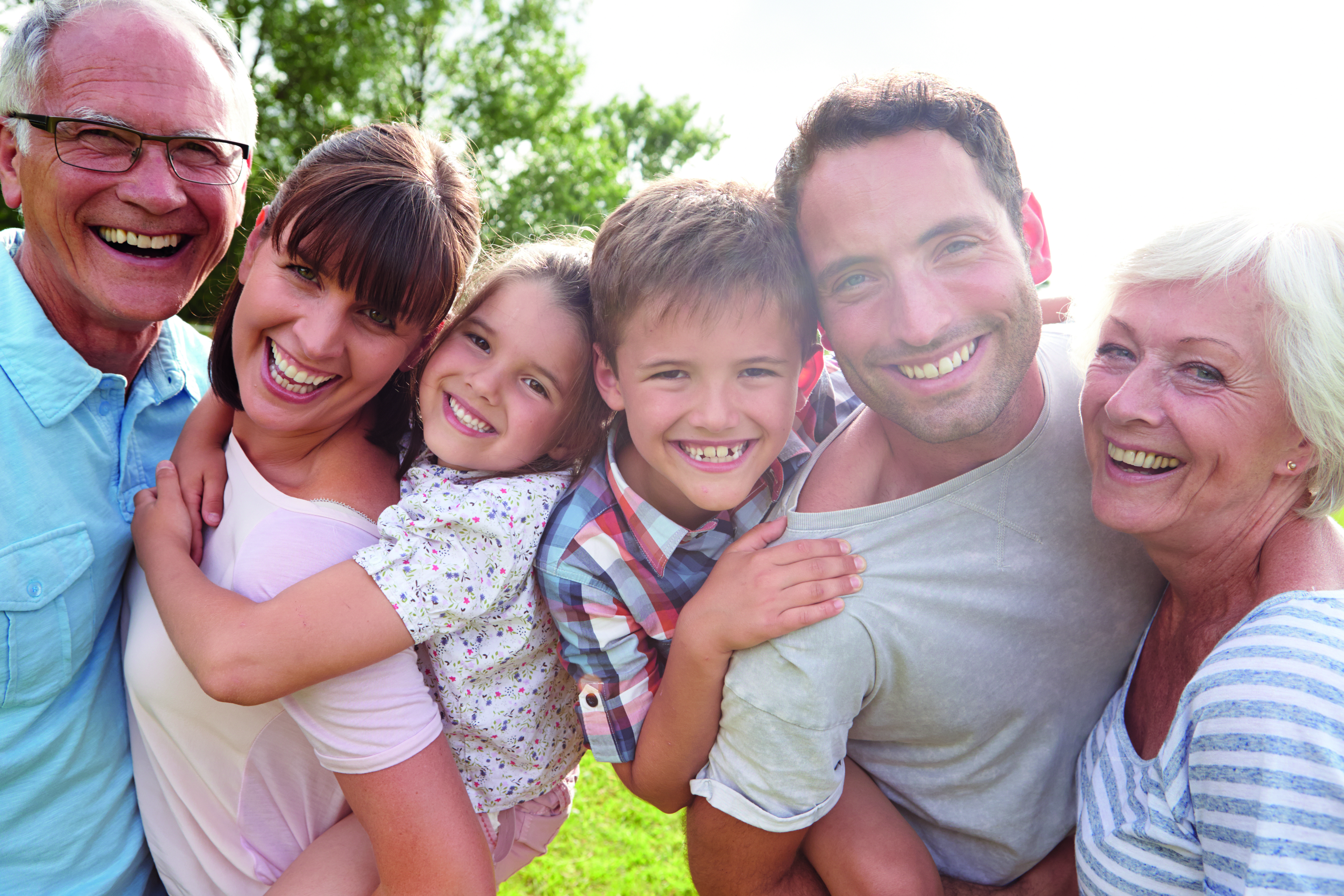 close up of a large happy family