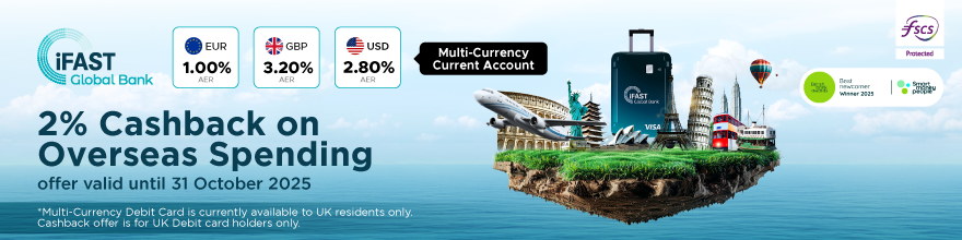 iFAST Global Bank Multi-Currency Current Account Banner