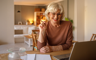 Woman using her laptop