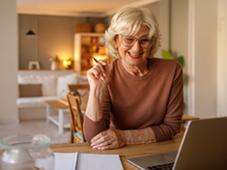 Woman using her laptop