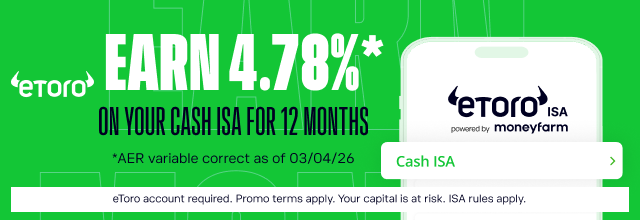 etoro cash ISA competitive rate