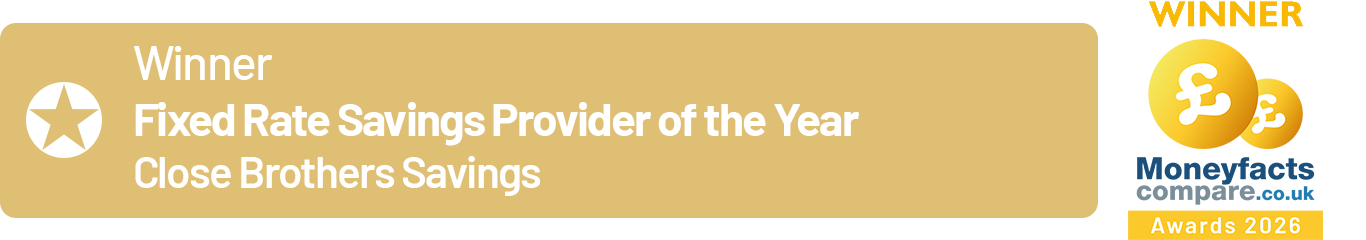 Fixed rate savings Provider of the Year Winner Close Brothers