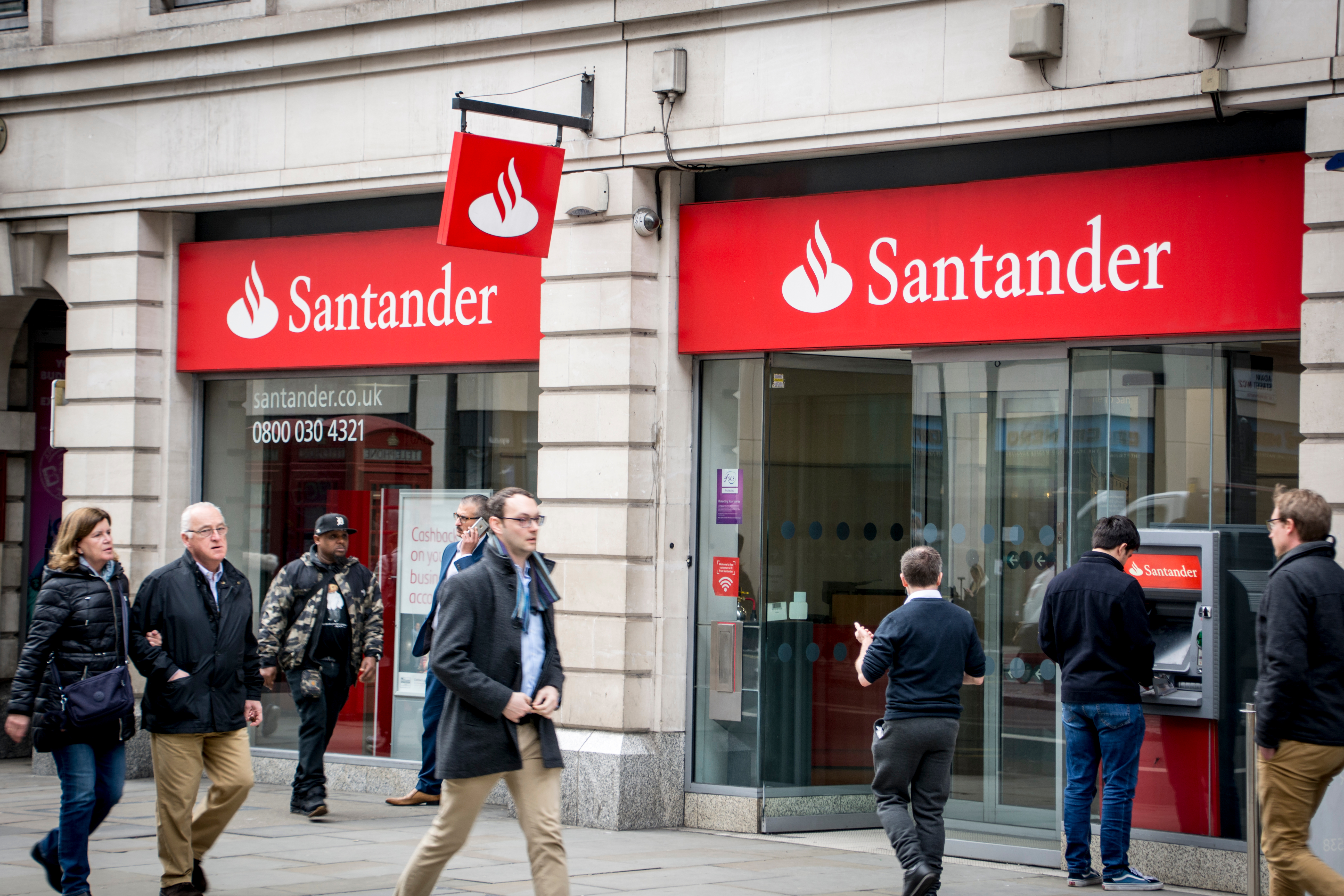 Santander bank on the high street