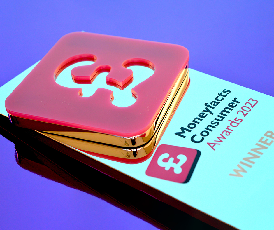 Moneyfacts Consumer Awards 2023 trophy