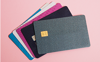 5 credit cards in pile