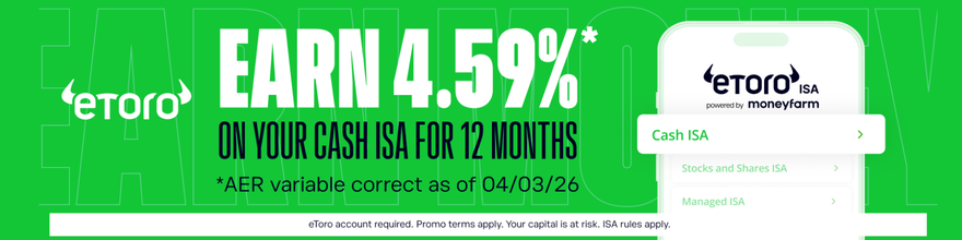 eToro cash ISA powered by Moneyfarm