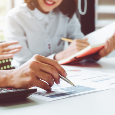 People reviewing paperwork