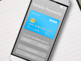 phone showing mobile payments on the screen