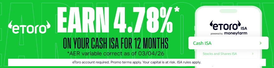 etoro cash ISA competitive rate
