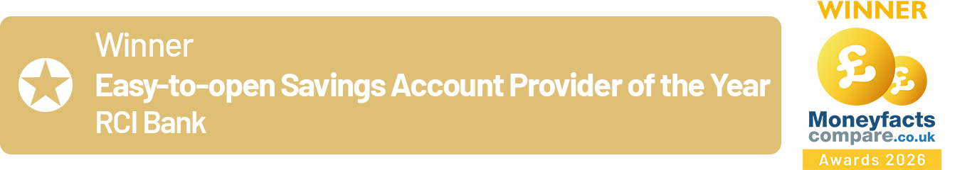 Easy-to-open Savings Account Provider of the Year Winner - RCI Bank