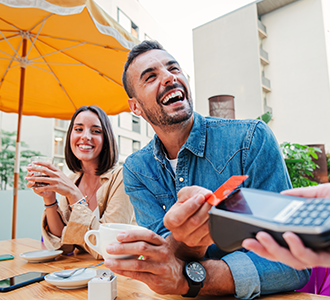 Man paying with his credit card