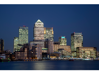 Canary Wharf at night