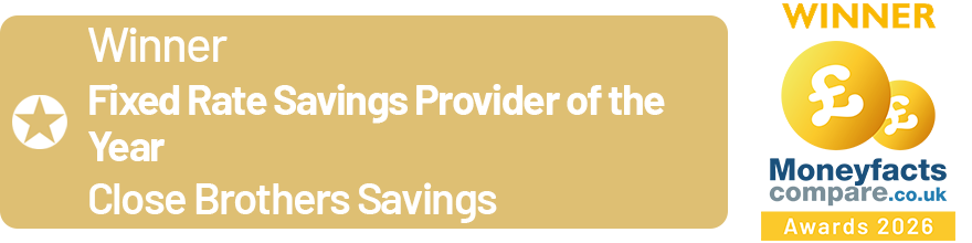 Fixed rate savings Provider of the Year Winner Close Brothers