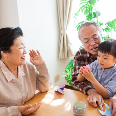 Grandparents with grandchild