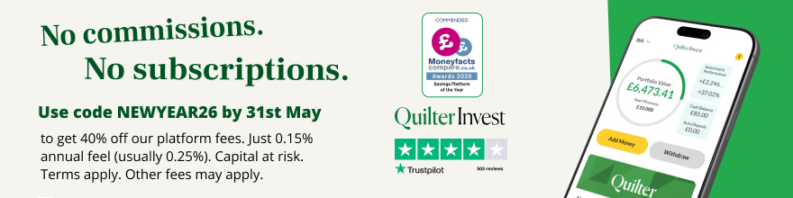 quilter stocks and shares ISA april offer