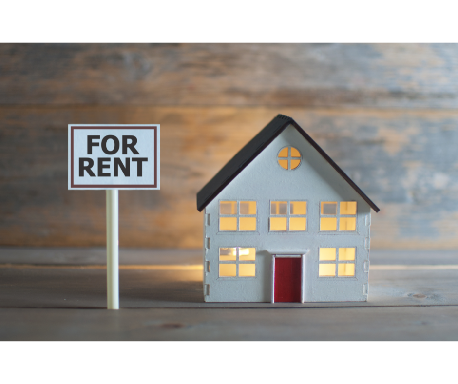 For rent sign next to model home