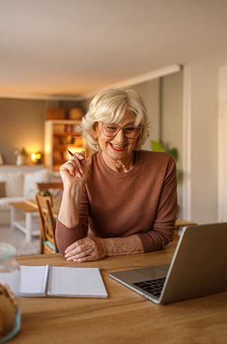 Woman using her laptop
