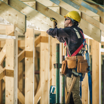 Capenter building a house