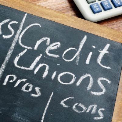 Credit Union written on a chalkboard