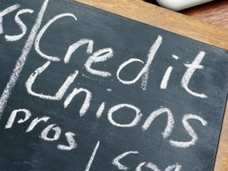 Credit Union written on a chalkboard