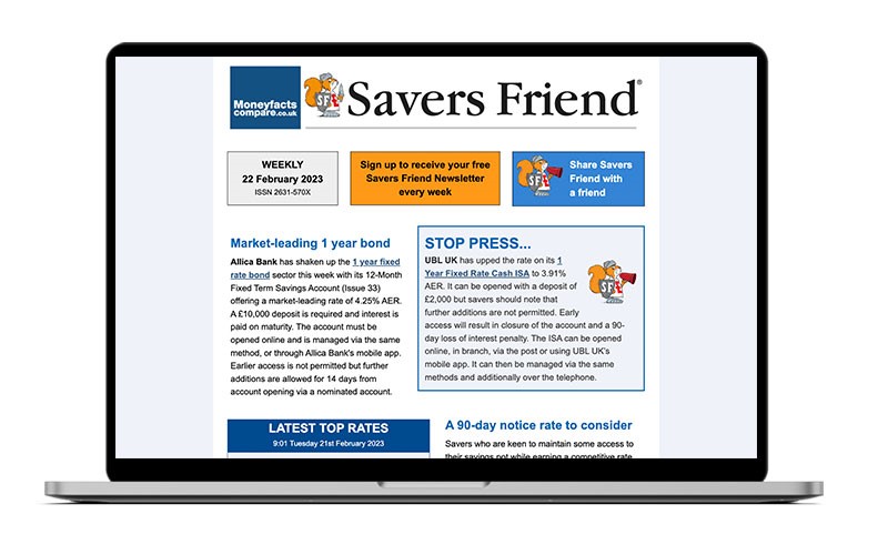 Savers Friend Email shown on a laptop