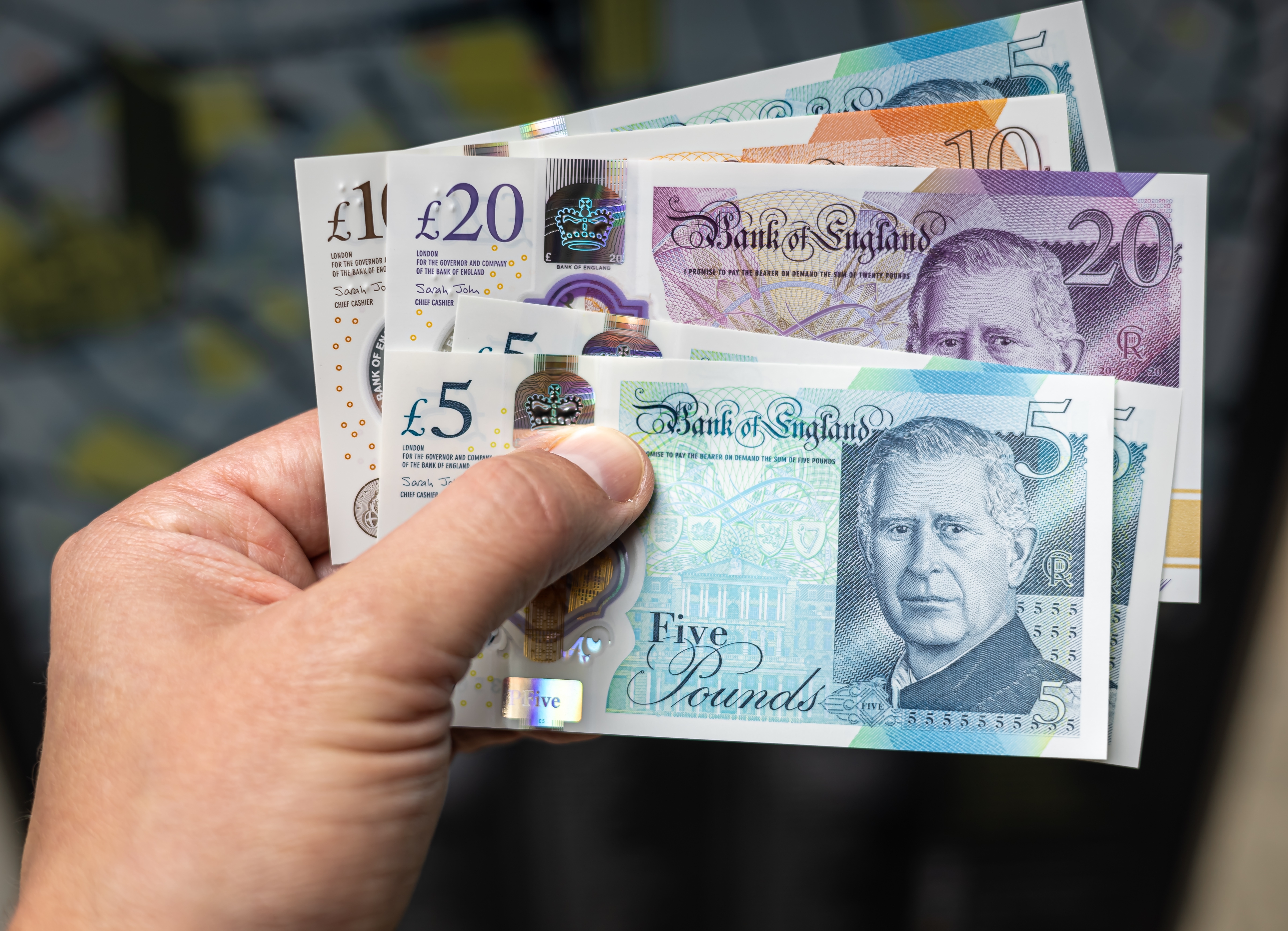 UK bank notes featuring King Charles