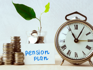 coinstack beside pension plan jar